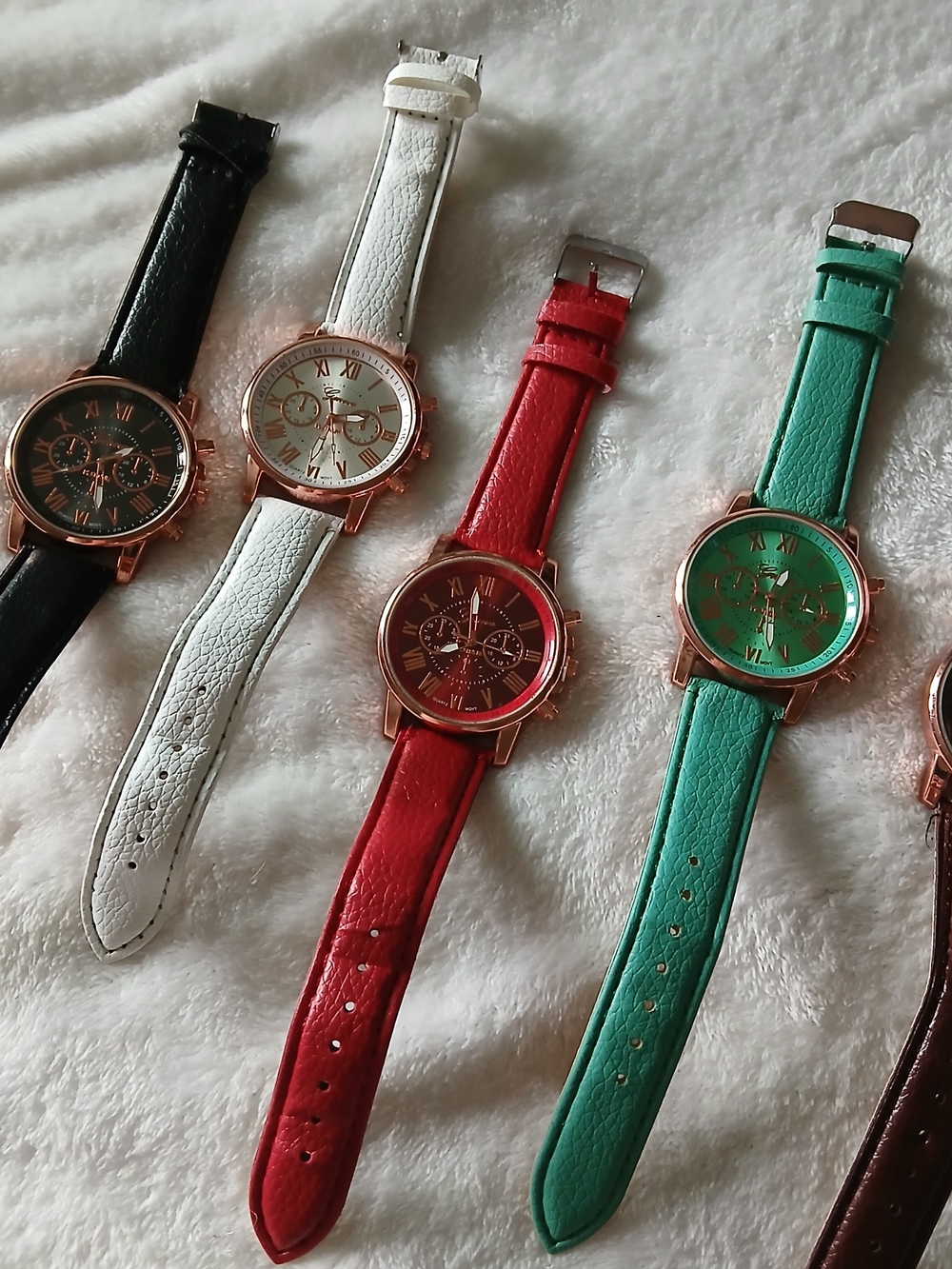 Geneva Faux Leather Band Watch - Brand New - 5 COLORS TO CHOOSE FROM